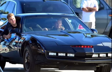 Justin Bieber Takes a Ride in Kitt with David Hasselhoff