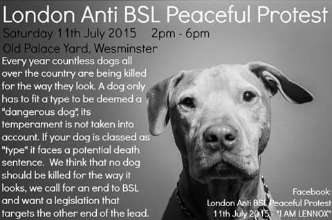 Protest in London on July 11 against Breed Discrimination
