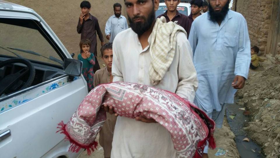 Picture of the 6-day old infant's body killed by Islamabad Police