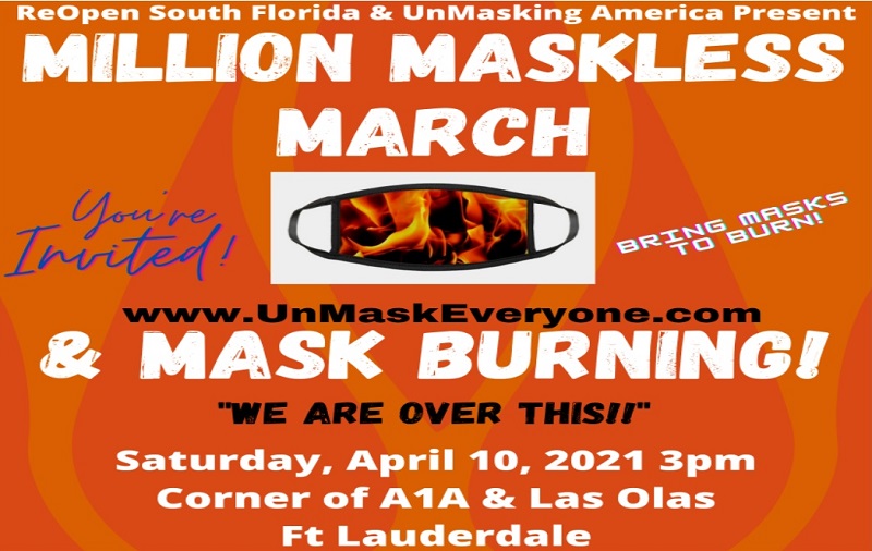 Ft. Lauderdale Million Maskless March & Mask Burning