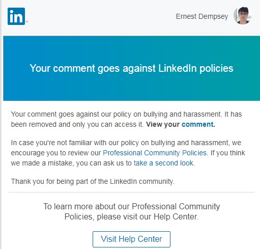 LinkedIn response