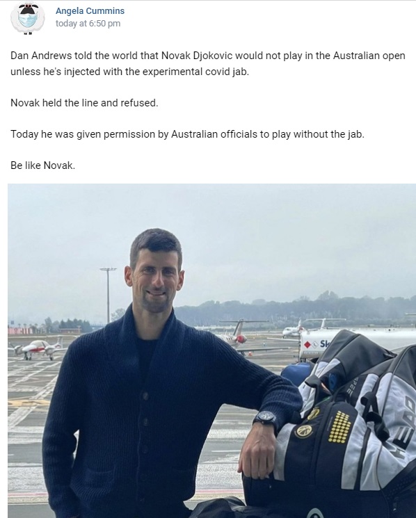 Djokovic exemption VK post